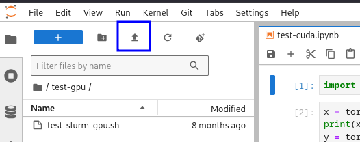 Jupyter téléversement